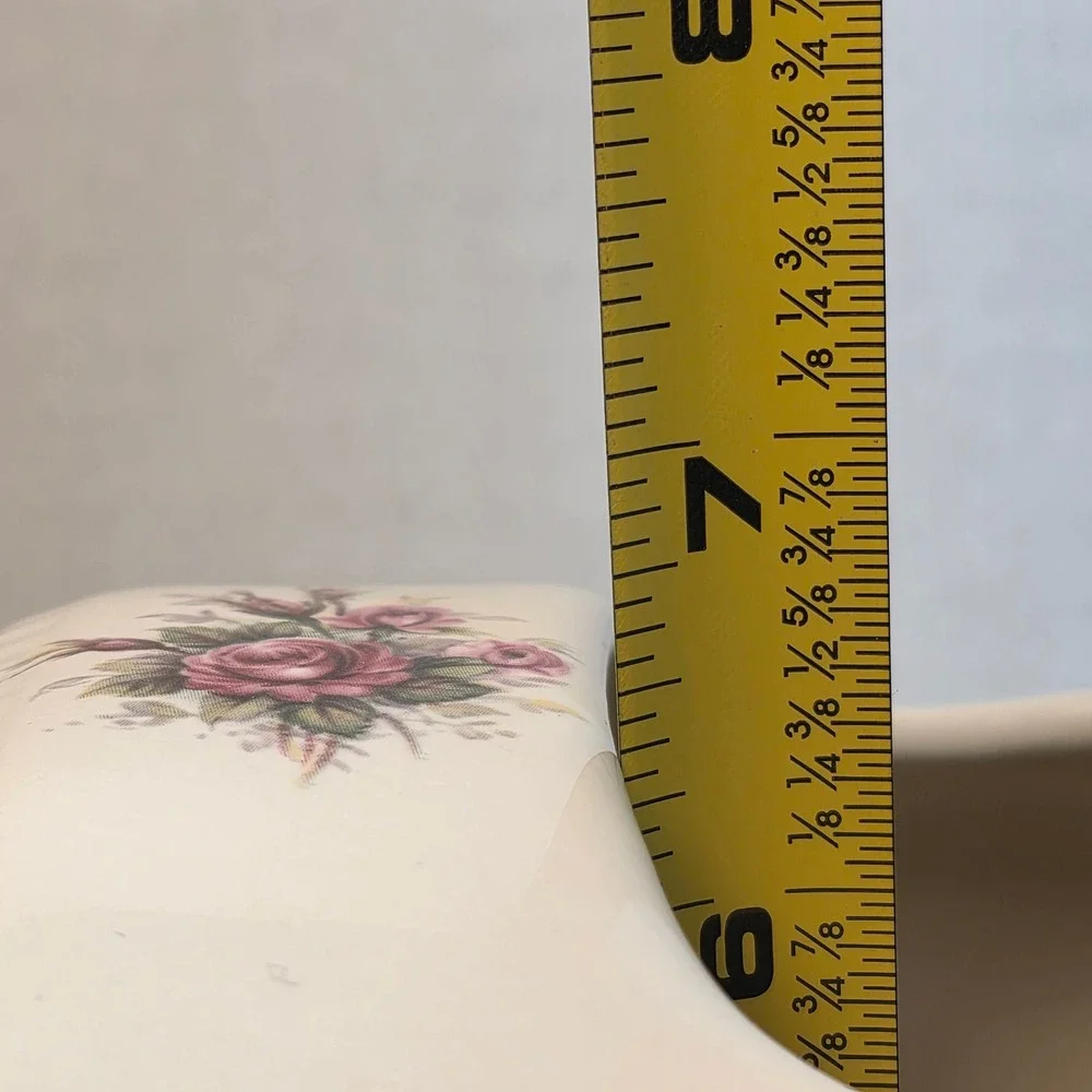 VTG Tissue Box Cover VB Athena Glamis Rose Cottagecore USA Made Ceramic‎ Floral